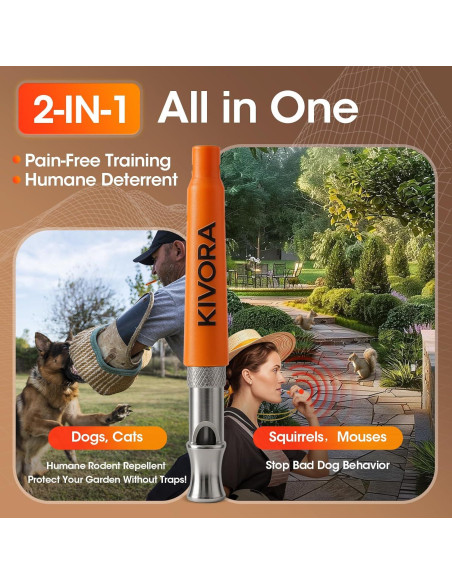 Silbato para Perros KIVORA 4 Pack Ultrasonido Ajustable