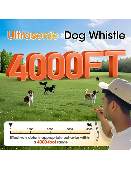 Silbato para Perros KIVORA 4 Pack Ultrasonido Ajustable