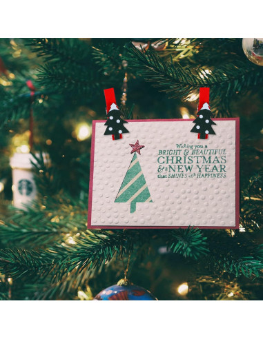 Clips de Navidad Souarts 50 Piezas Copo de Nieve Madera