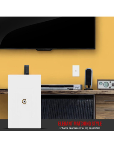 Placa de Pared Keystone Sin Tornillos ENERLITES 1 Puerto A/V Oro