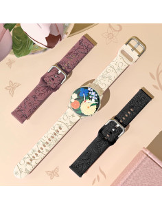 Paquete de 3 bandas de silicona grabadas SuperNaNa 20mm para Samsung Galaxy Watch 2