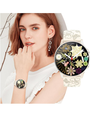 Paquete de 3 bandas de silicona grabadas SuperNaNa 20mm para Samsung Galaxy Watch