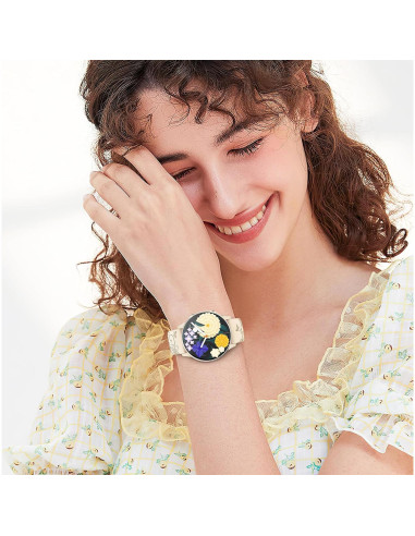 Paquete de 3 bandas de silicona grabadas SuperNaNa 20mm para Samsung Galaxy Watch