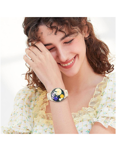 Paquete de 3 bandas de silicona grabadas SuperNaNa 20mm para Samsung Galaxy Watch