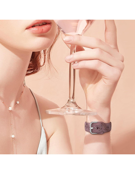 Paquete de 3 bandas de silicona grabadas SuperNaNa 20mm para Samsung Galaxy Watch