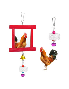 Juego de Juguetes para Gallinas Lnngub - Espejo y Piedras Molienda