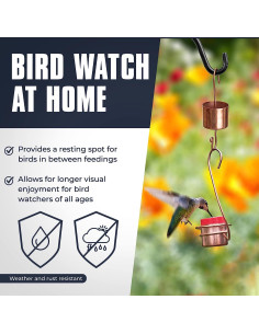 Alimentador de Colibríes Colgante de Cobre Monarch Abode - Paquete de 2 2