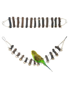Escalera de Cuerda para Aves BNOSDM 2 Pcs Madera 60x10 cm