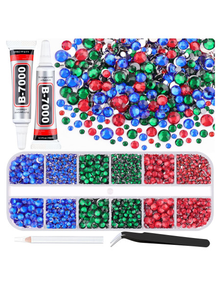 7000 Piedras de Resina Multicolor 2-5mm + 2 Pegamentos B7000