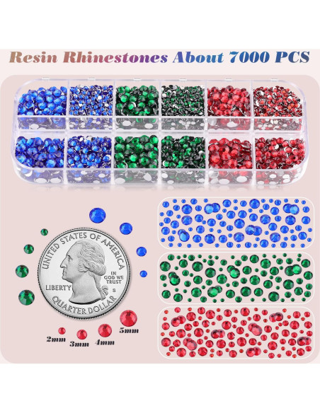 7000 Piedras de Resina Multicolor 2-5mm + 2 Pegamentos B7000