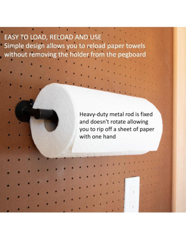 Soporte para Toallas de Papel MADD Tools, Metal Negro, 33x10cm