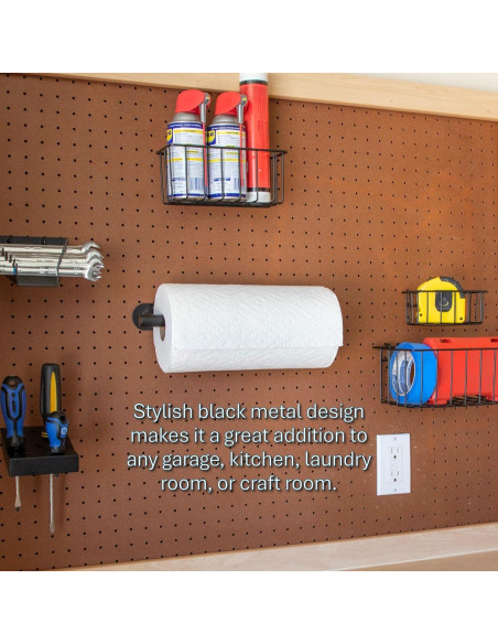 Soporte para Toallas de Papel MADD Tools, Metal Negro, 33x10cm