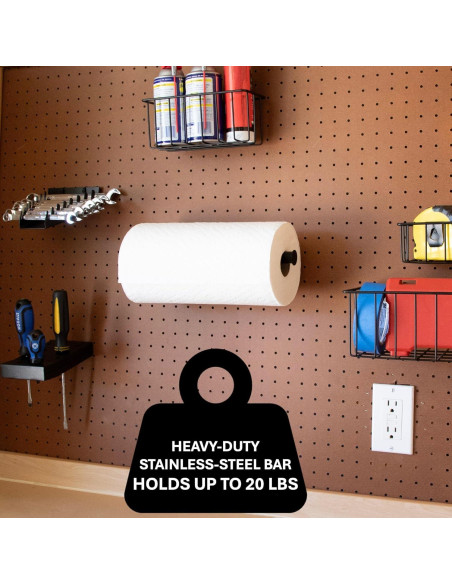 Soporte para Toallas de Papel MADD Tools, Metal Negro, 33x10cm