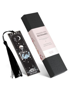 Marcador de Acero Inoxidable Kaciola Calavera Negra con Borla