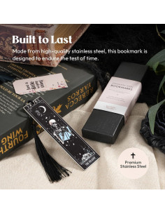 Marcador de Acero Inoxidable Kaciola Calavera Negra con Borla 2