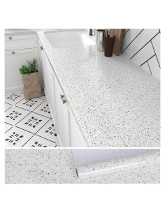 Papel Contacto Autoadhesivo VEELIKE Granito Blanco 1.2m