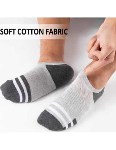 Calcetines Invisibles Heatuff para Hombre - 8 Pares Antideslizantes