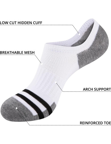 Calcetines Invisibles Heatuff para Hombre - 8 Pares Antideslizantes