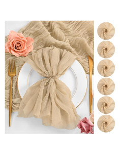 Paquete de 50 Servilletas de Gasa Beige 50x50 cm Lumaycens