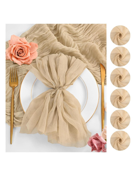 Paquete de 50 Servilletas de Gasa Beige 50x50 cm Lumaycens