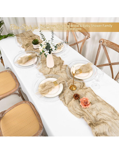 Paquete de 50 Servilletas de Gasa Beige 50x50 cm Lumaycens