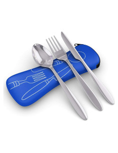 Juego de Utensilios de Viaje Roaming Cooking 3 Piezas Acero Inoxidable