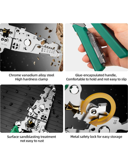 Destripador de Cables Plegable 18 en 1 SENDATOOLS Verde