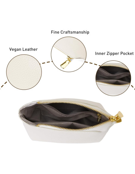 Monedero de Cuero PU VMEECARL Beige - Compacto y Unisex