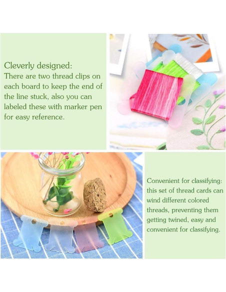 100 Bobinas de Hilo de Plástico Azul LOKUNN para Bordado DIY