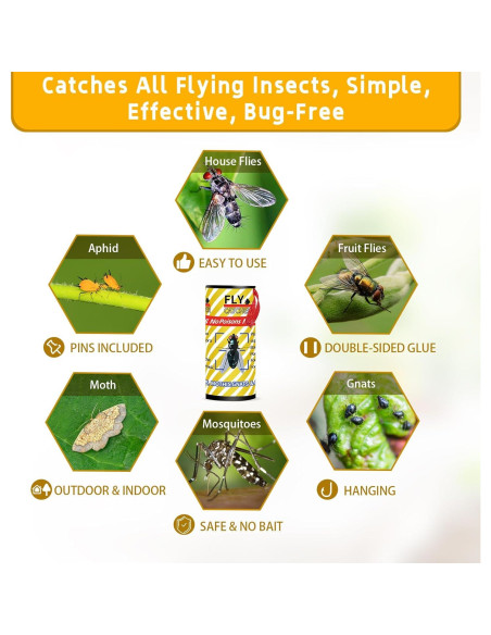 Paquete de 16 cintas adhesivas Pestoptek para atrapar moscas