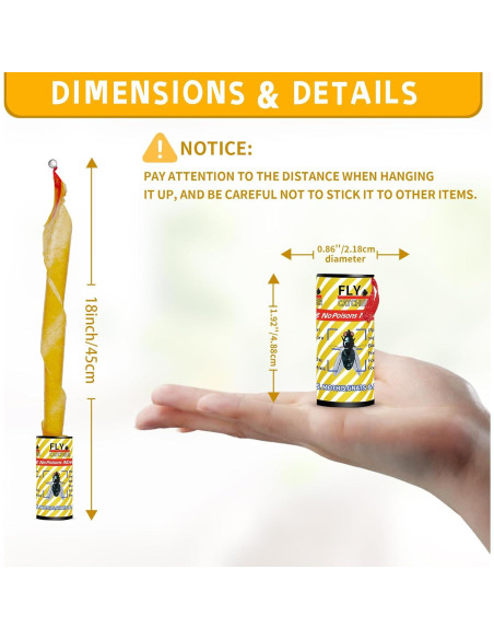 Paquete de 16 cintas adhesivas Pestoptek para atrapar moscas