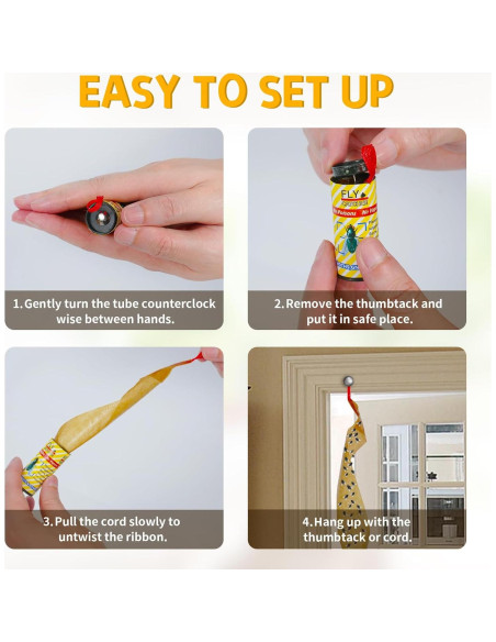 Paquete de 16 cintas adhesivas Pestoptek para atrapar moscas