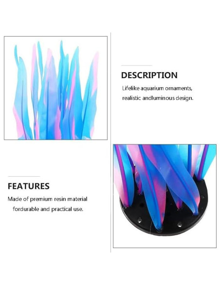 Juego de 3 Plantas de Acuario de Silicona REIRQIE - 18cm, 25cm, 43cm
