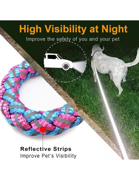 Correa Reflectante para Perros Mycicy 60 cm Nylon Resistente Rosa