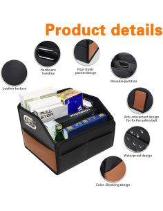 Organizador de Auto Noaman Negro - Almacenamiento Plegable 22L 2