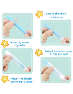 Set de 24 Tizas Sin Polvo Kuihaazi Multicolor con Soporte 2