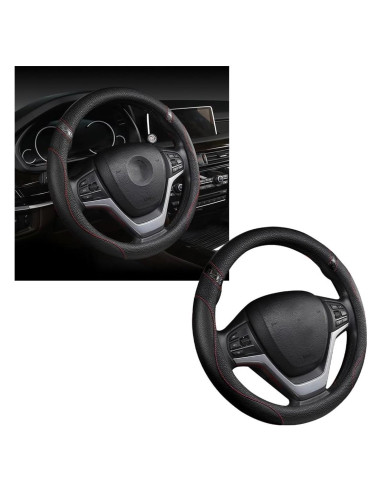 Funda de Volante de Coche Povtii Antideslizante 38.1 cm Negro