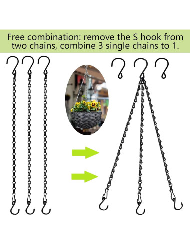 Cadena Colgante RIFNY 50 cm Negra para Plantas y Decoraciones