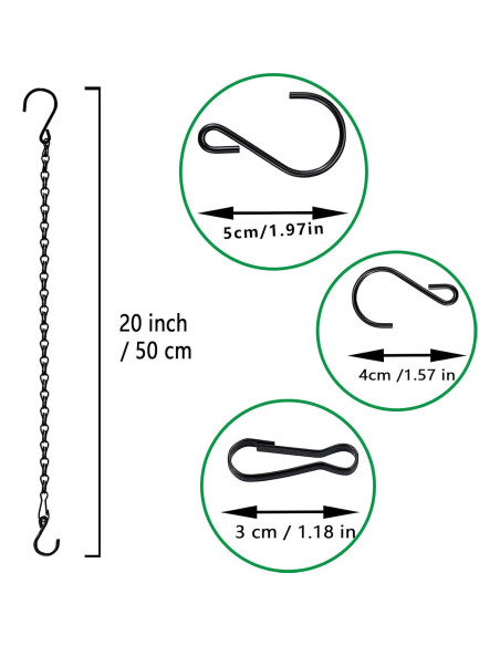 Cadena Colgante RIFNY 50 cm Negra para Plantas y Decoraciones