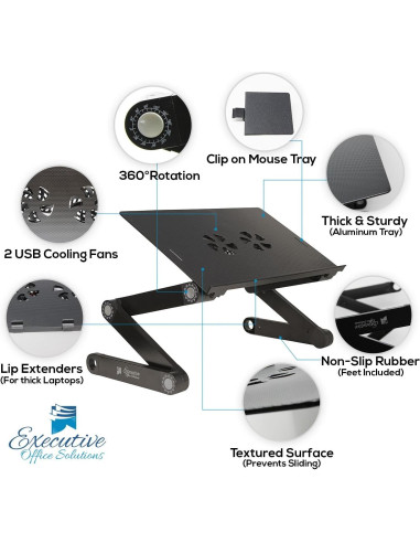 Escritorio Portátil Ajustable de Aluminio Oficina Ejecutiva