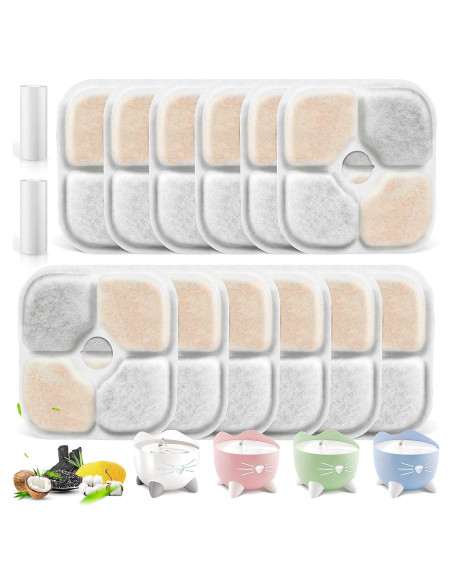 Paquete de 12 Filtros Catit PIXI para Fuente de Agua para Gatos