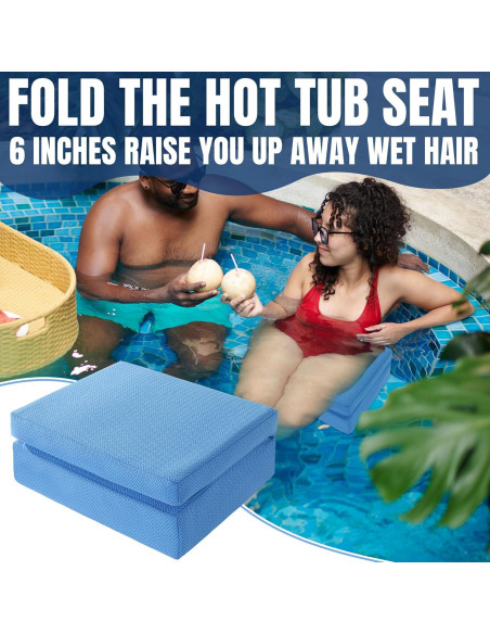 Asiento Elevador Plegable MABOZOO para Bañera Hidromasaje Azul
