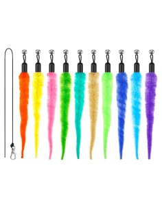 Paquete de 10 Accesorios de Juguete de Gusano MeoHui para Gatos