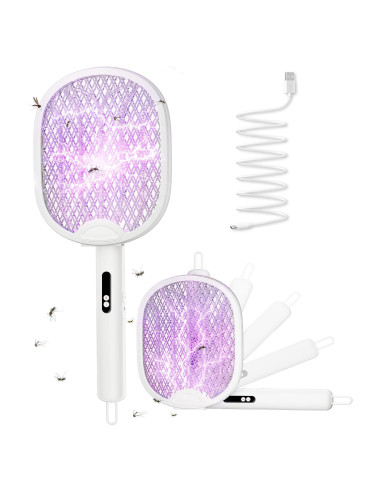 Raqueta eléctrica para moscas WOCVRYY DWP 4000V 1800mAh plegable