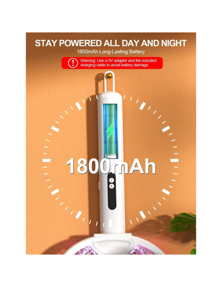 Raqueta eléctrica para moscas WOCVRYY DWP 4000V 1800mAh plegable