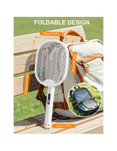 Raqueta eléctrica para moscas WOCVRYY DWP 4000V 1800mAh plegable