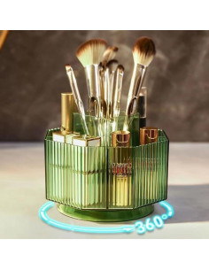 Soporte Rotatorio para Brochas de Maquillaje CESTATIVO Verde 360 2