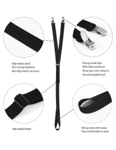 Sujetadores de Camisa SWISSELITE - Ajustables y Elásticos para Hombres 2