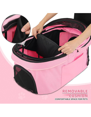 Carrito de Mascotas Magshion Rosa Plegable para Perros y Gatos