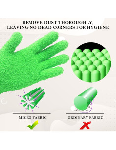 Guantes de Microfibra Evridwear para Limpieza de Plantas - 2 Pares Rosa y Verde 2